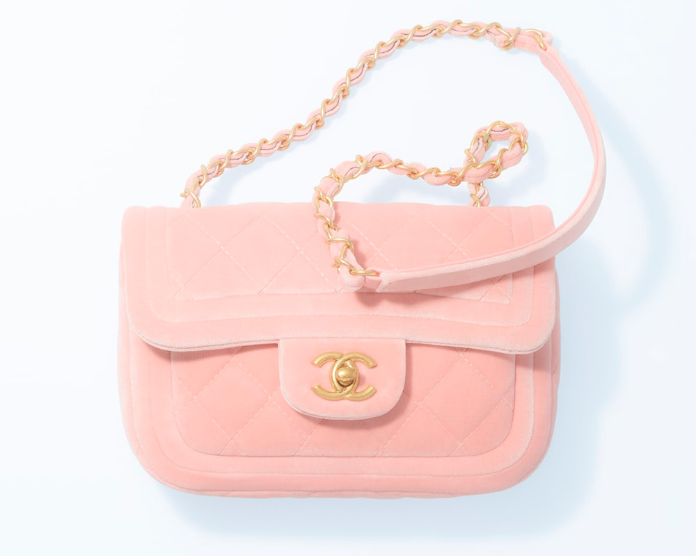 Chanel Pink 2022 Mini Velvet Flap Bag