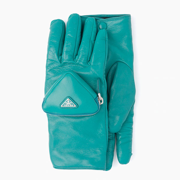 Nappa Leather Gloves with Pouch in Peacock Blue