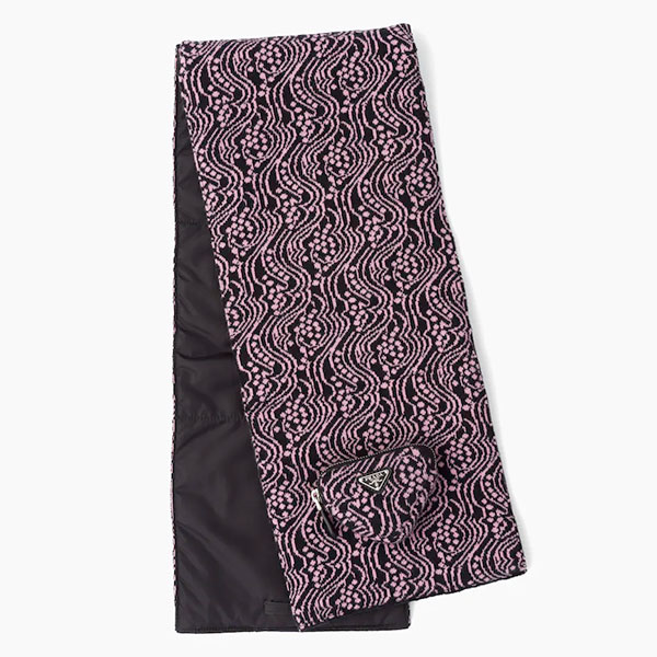 Reversible jacquard and Re-Nylon scarf