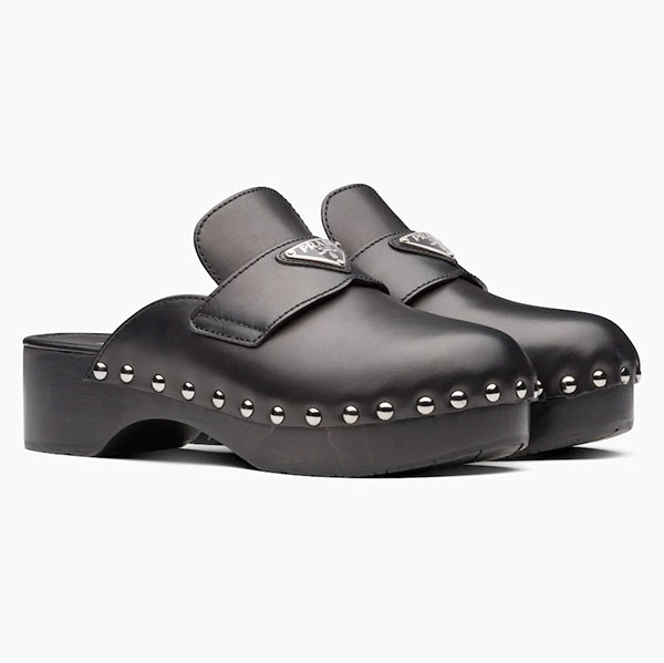 Studded Leather Clogs