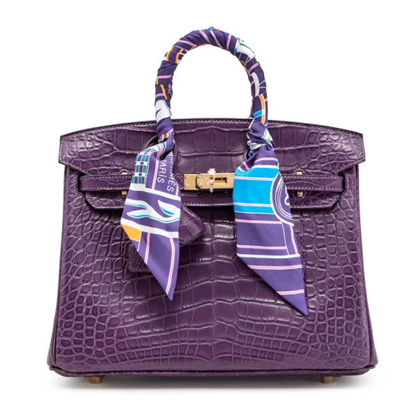 Hermès Amethyste Matte Alligator Birkin 25 Gold Hardware, 2021