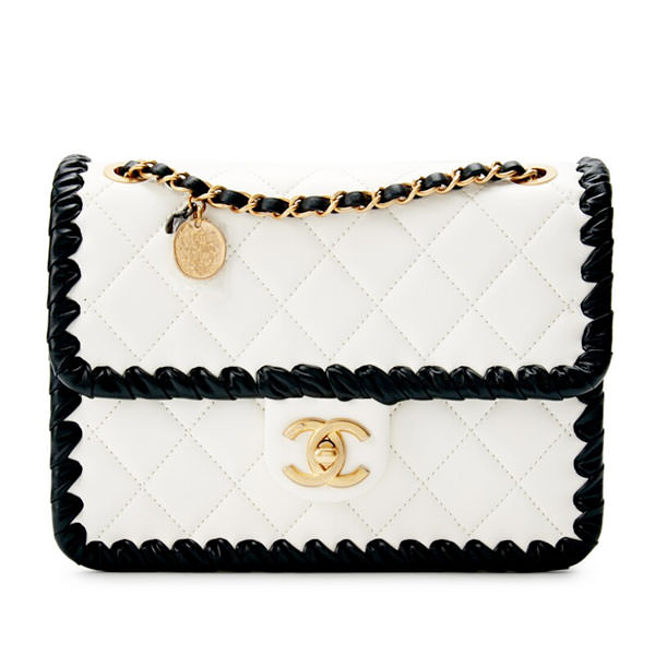 Chanel Black Quilted Lambskin Braided Edge Mini Flap Bag Gold