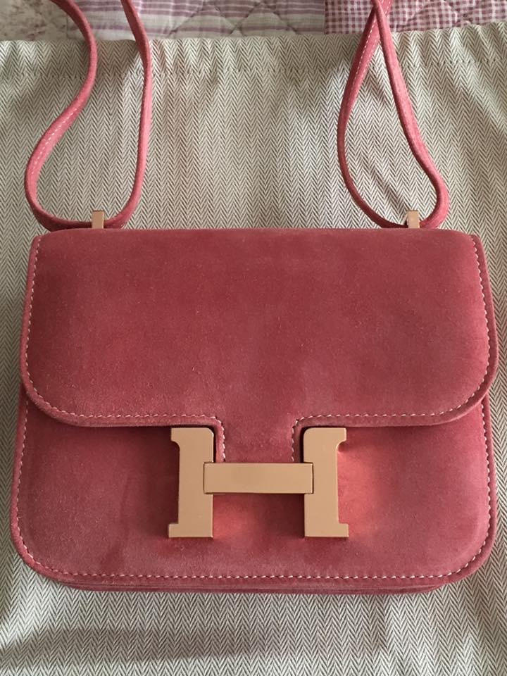 Hermes Kelly Bag Color Blocking Clemence Leather Gold Hardware In Light Pink