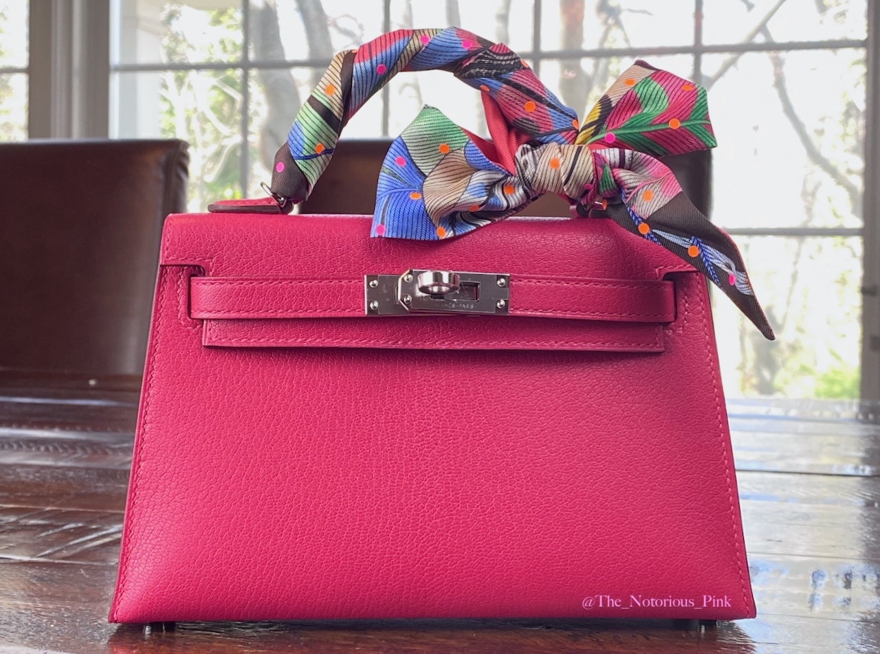 HERMES MINI KELLY CROCODILE ROSE EXTREME