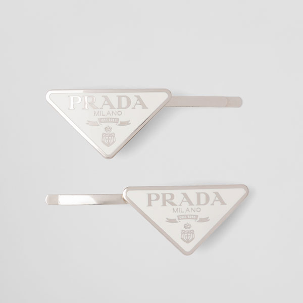 Prada logo-print Hair Clip - Black