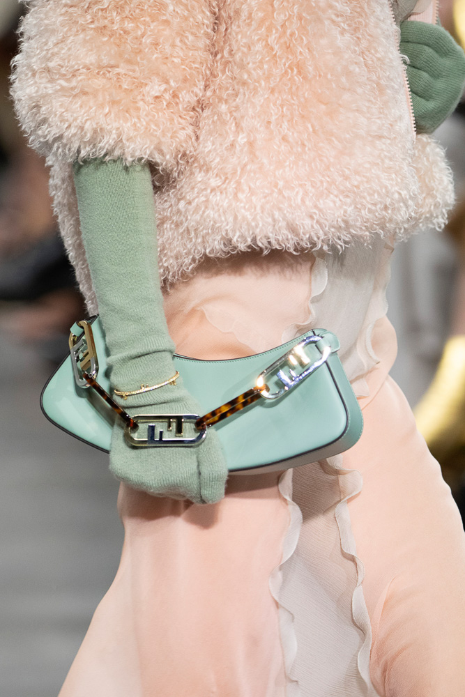 Details and closeups on bags, clothes and shoes from Fendi Fall