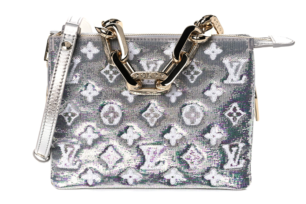Louis Vuitton, Bags, Limited Edition Louis Vuitton Coussin Bb Sequins  Silver