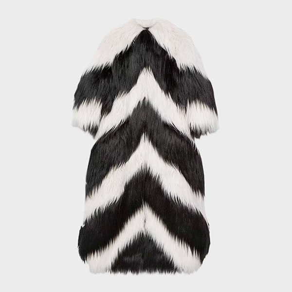 Gucci Geometric intarsia faux fur coat