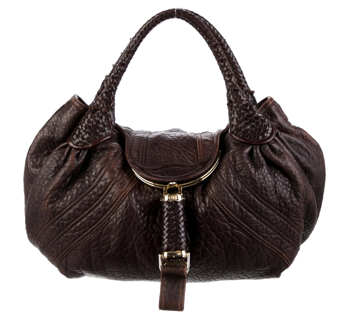 Fendi Brown Leather Spy Bag