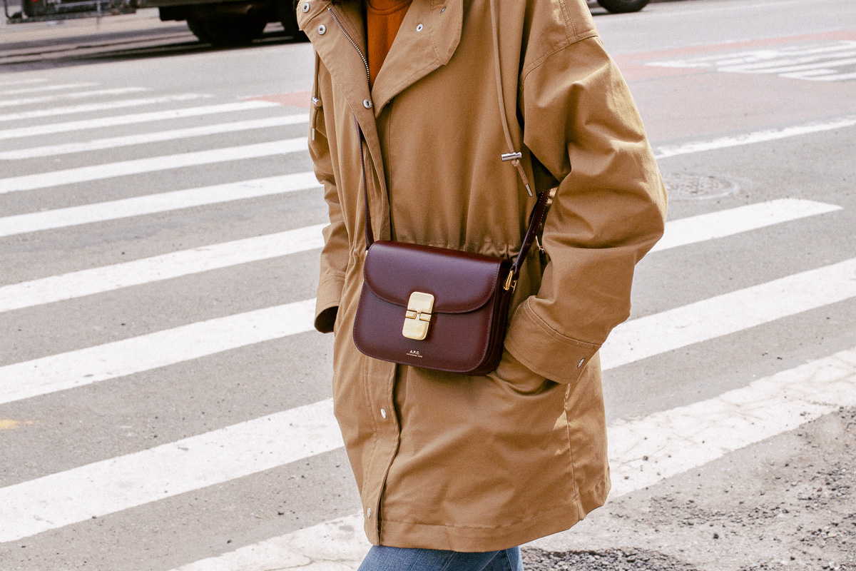 A.P.C Grace Leather Crossbody Bag - Brown