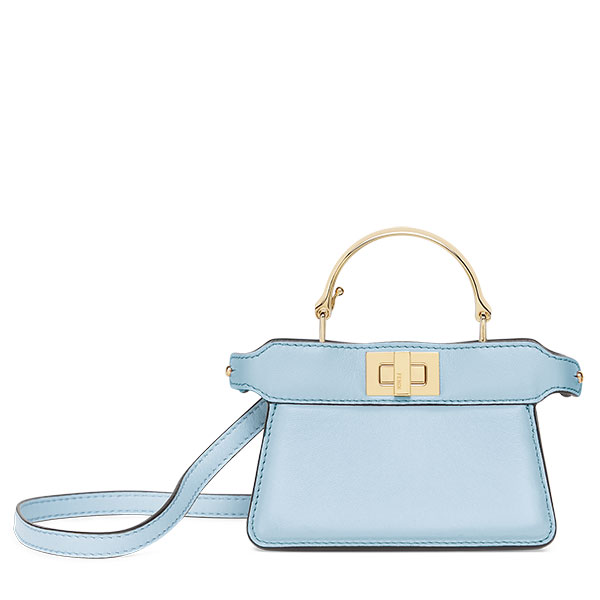 Blue Fendi Micro Peekaboo Satchel