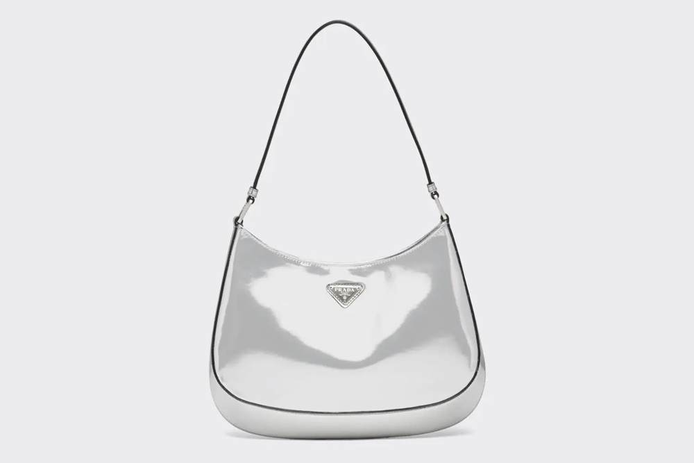 Prada Cleo Silver Shoulder Bag