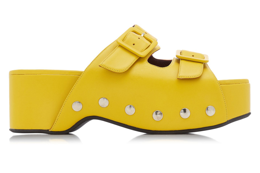 STAUD Yellow Clog Sandals