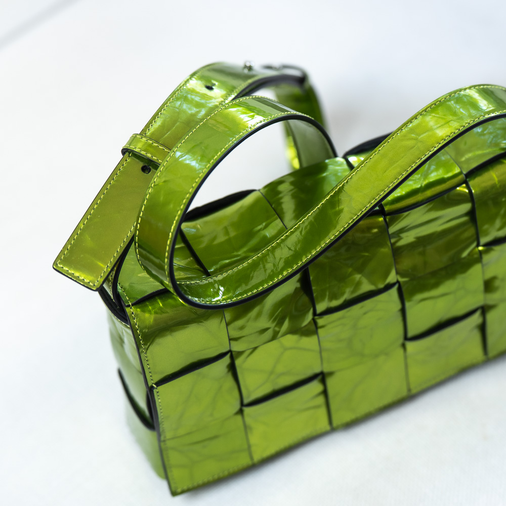 Bottega Veneta Mini Pouch Clutch in Chlorophyll & Silver