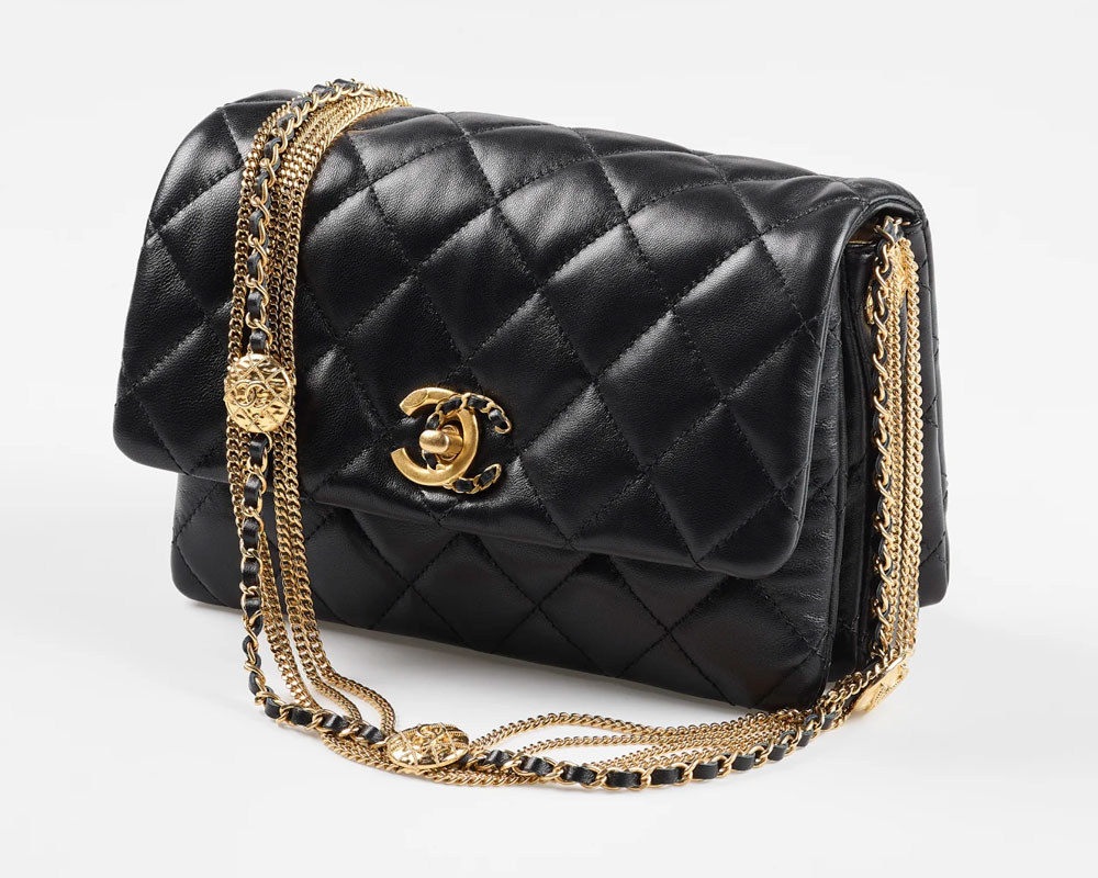 Chanel Flap Bag With Gold Chains