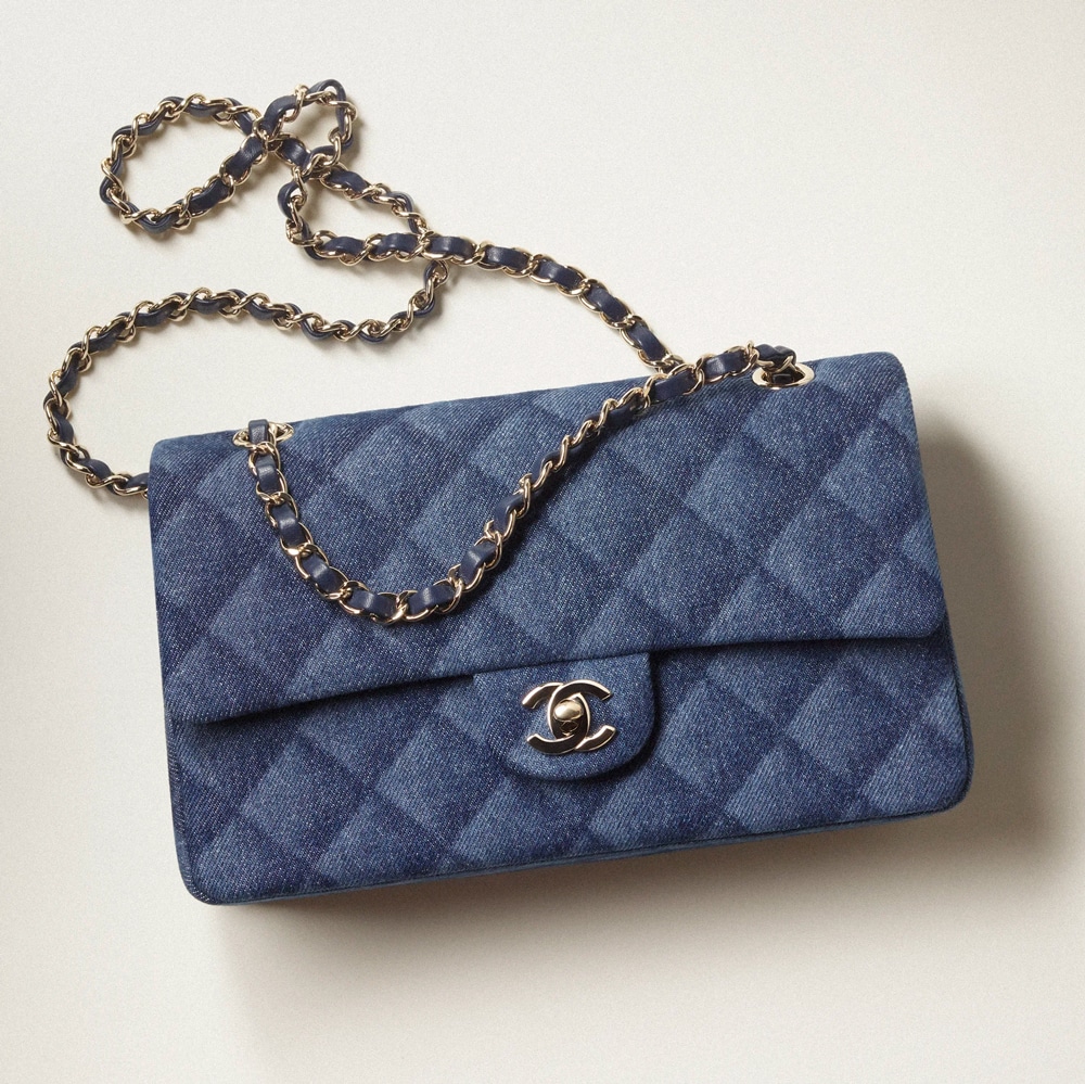 Chanel Rare Small Denim Braid Classic Flap Shoulder Bag For Sale