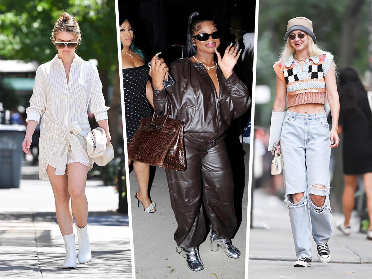 Celebs Carry Mostly Neutrals With a Pop of Color