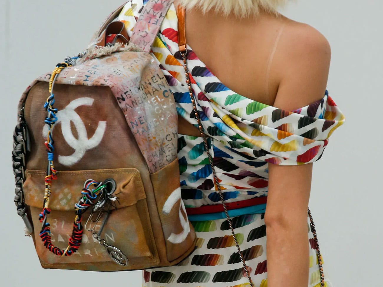 Chanel Spring 2014 Graffiti Backpack, Beige: ASO KYLIE JENNER