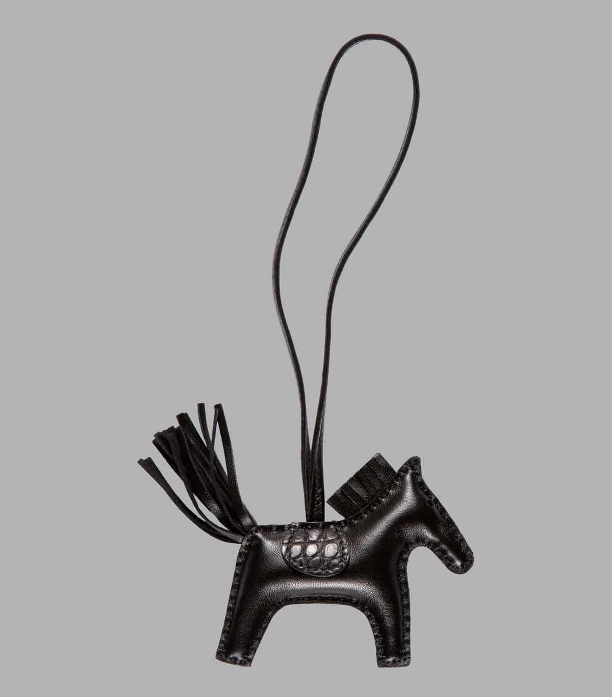 Hermes So Black Matte Alligator Agneau Leather Touch Rodeo PM Charm Hermes So Black Matte Alligator Agneau Leather Touch Rodeo PM Charm