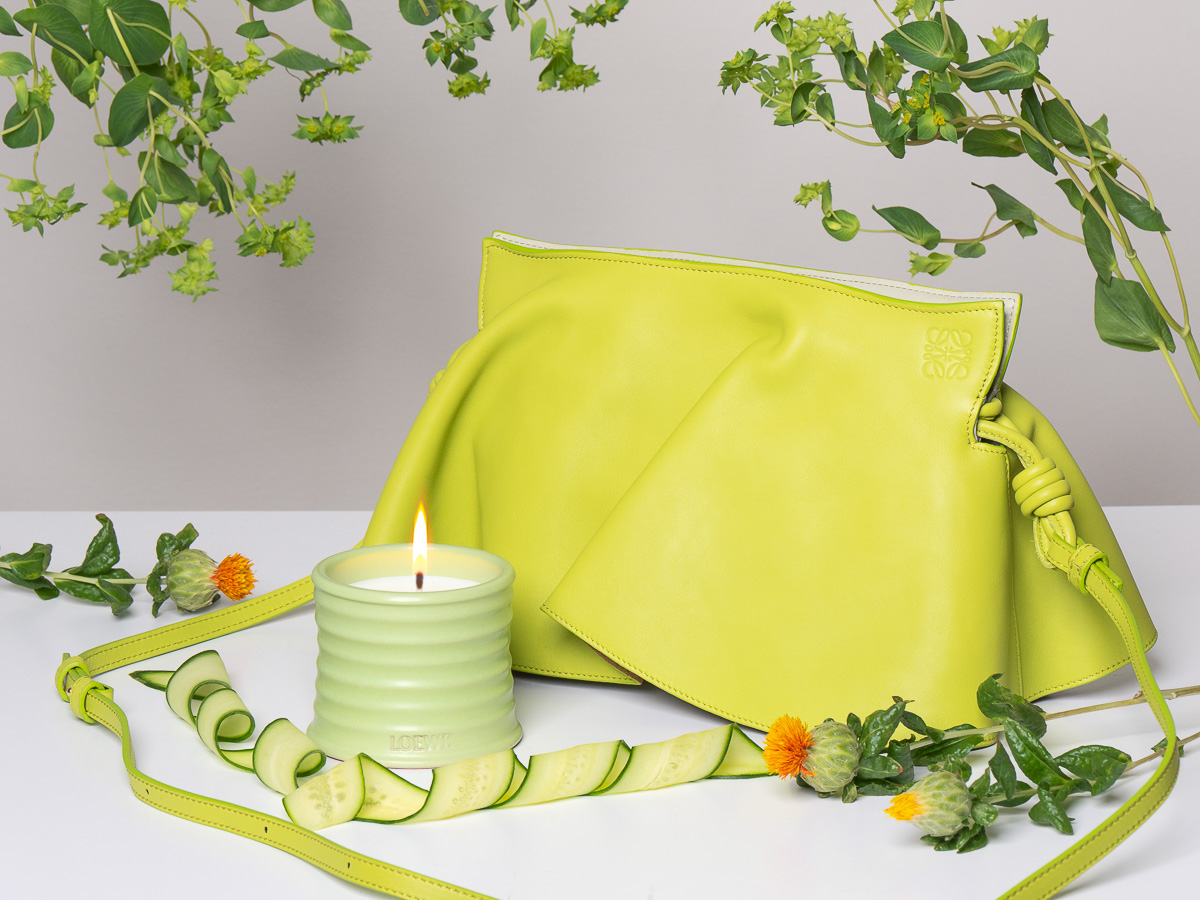 Loewe Flamenco Bag and Cucumber Candle