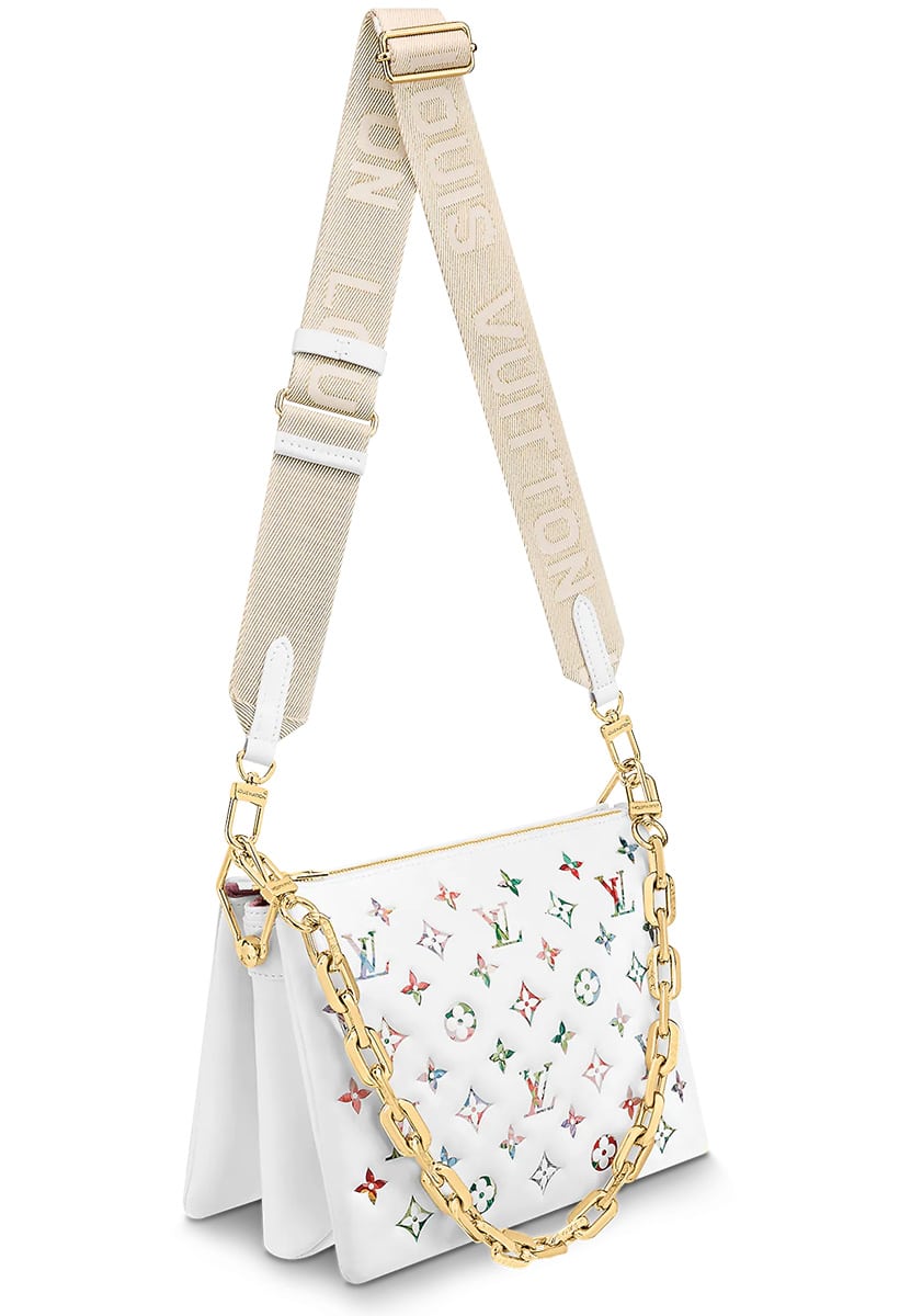 Louis Vuitton, Bags, White And Rainbow Lv Purse