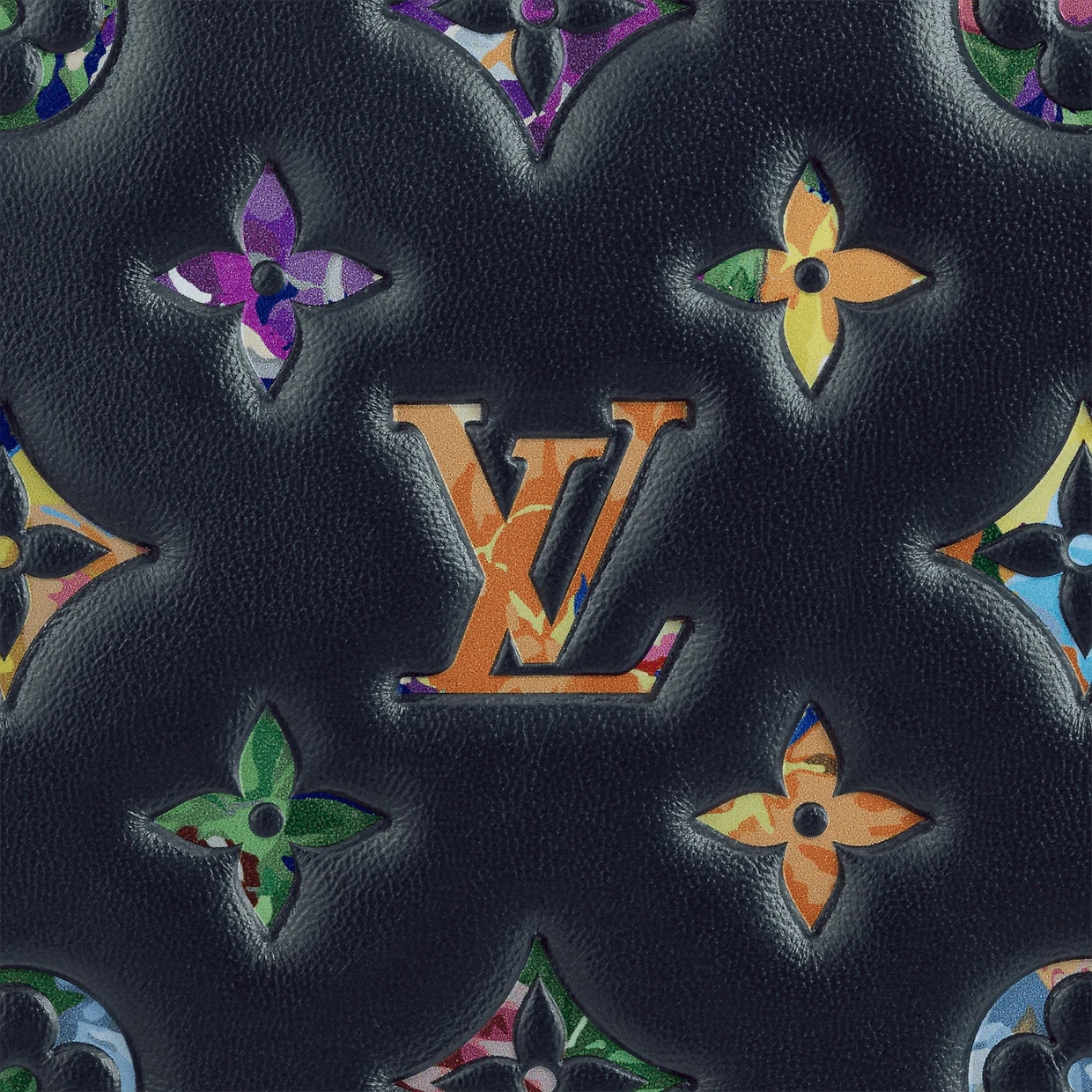 Louis Vuitton 2022 Blue Embossed Multicolor Floral Monogram