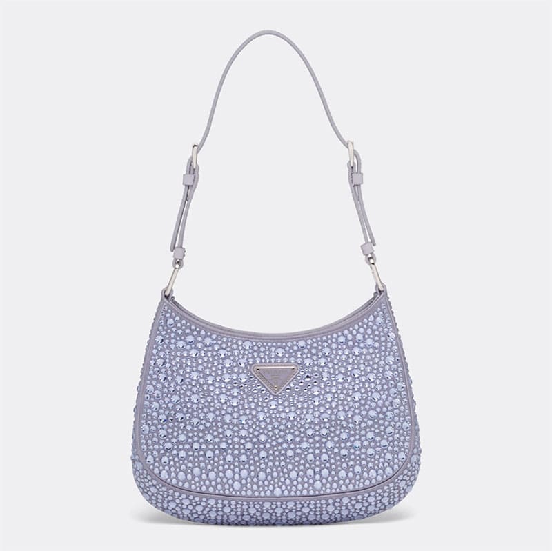 Silver Prada Crystal Satchel