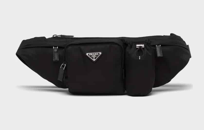 PRADA Re-Nylon Leather Belt Bag Black