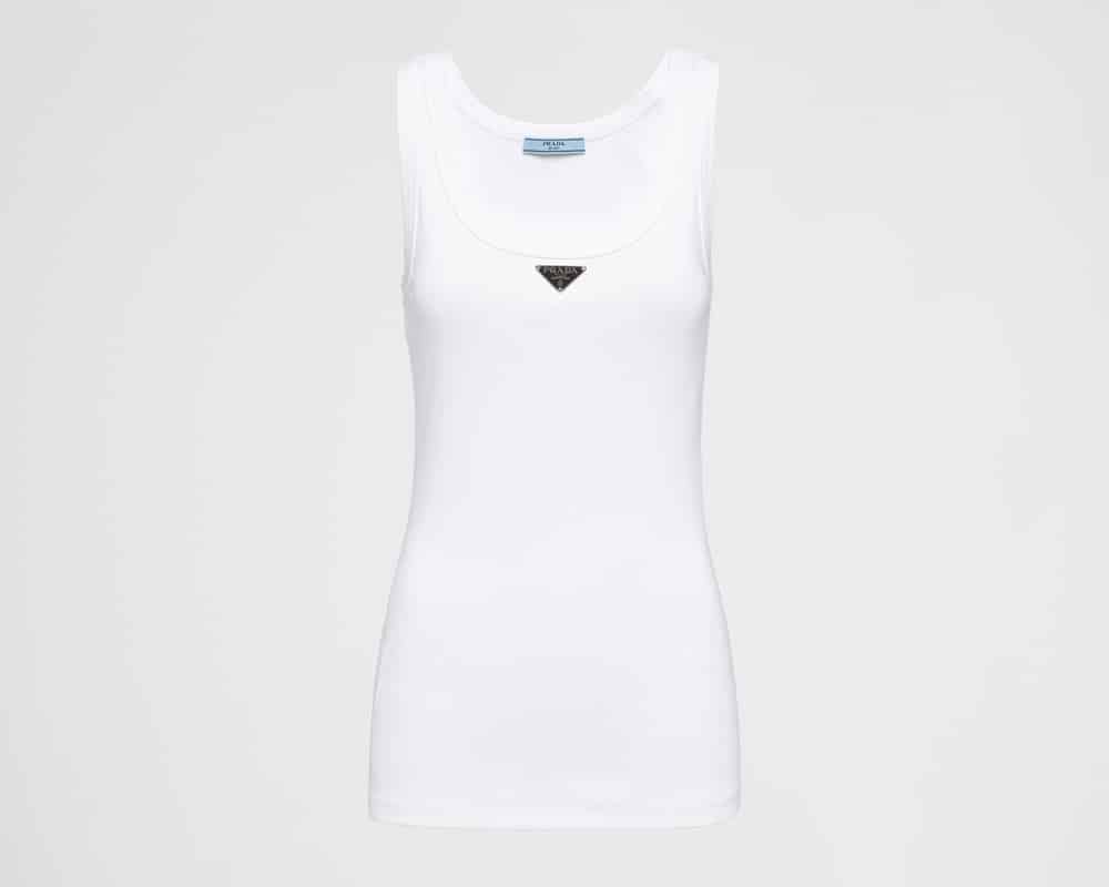 Prada White Logo Tank