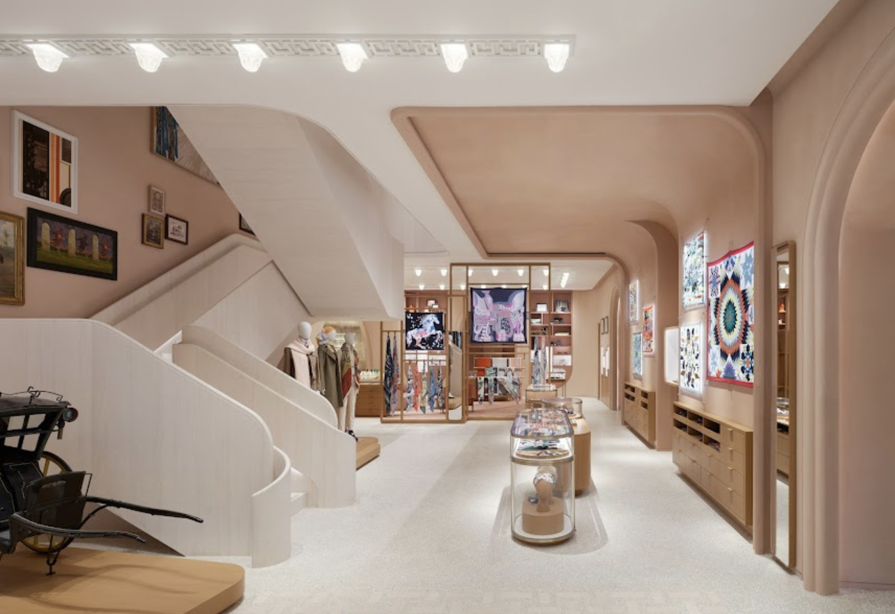 The main entrance to the new Hermès Flagship. Photo via Hermès.