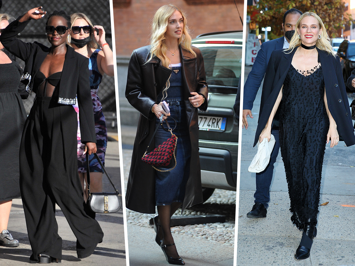 Celebs Keep Warm During Pre-Fall While Carrying Bags from Prada