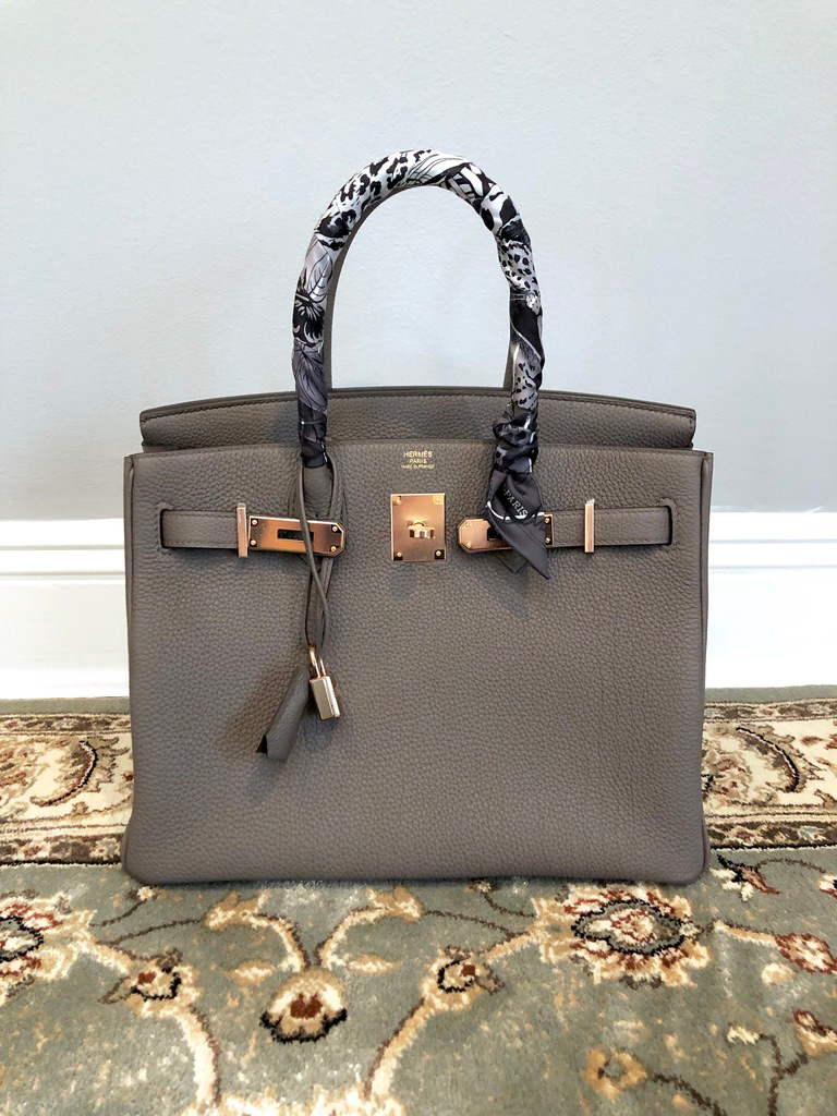 A new 30cm Togo Birkin is firmer than Clemence but still supple. 