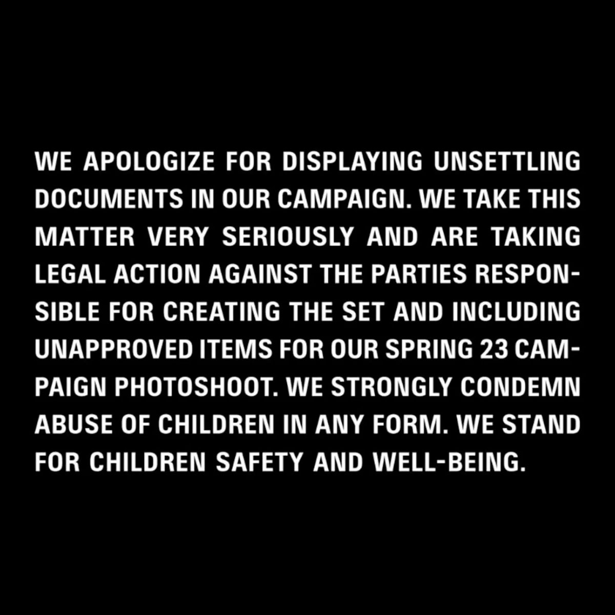 Balenciaga Controversy Apology