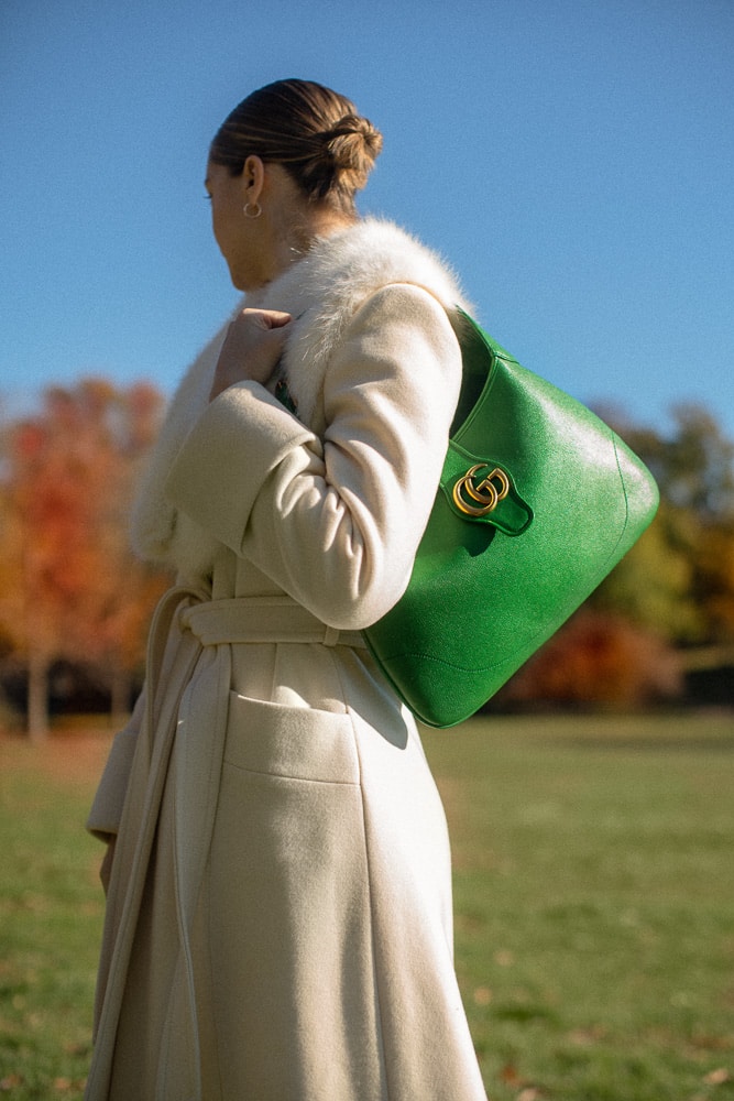 Aphrodite medium shoulder bag in white leather