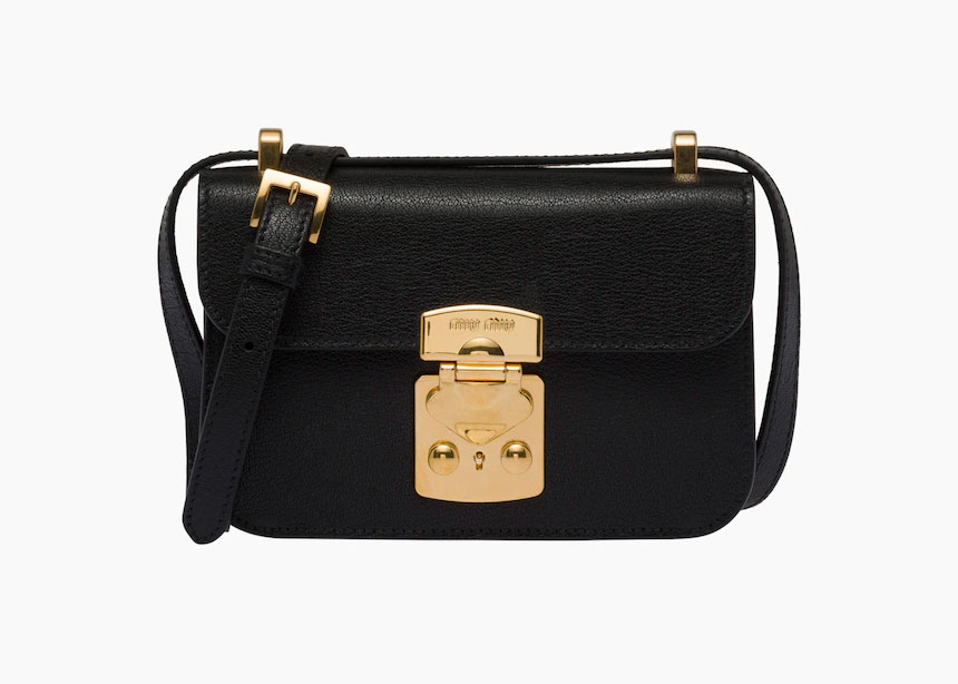 MIU MIU Vitello Lux Mini Bow Bag Cammeo 117236