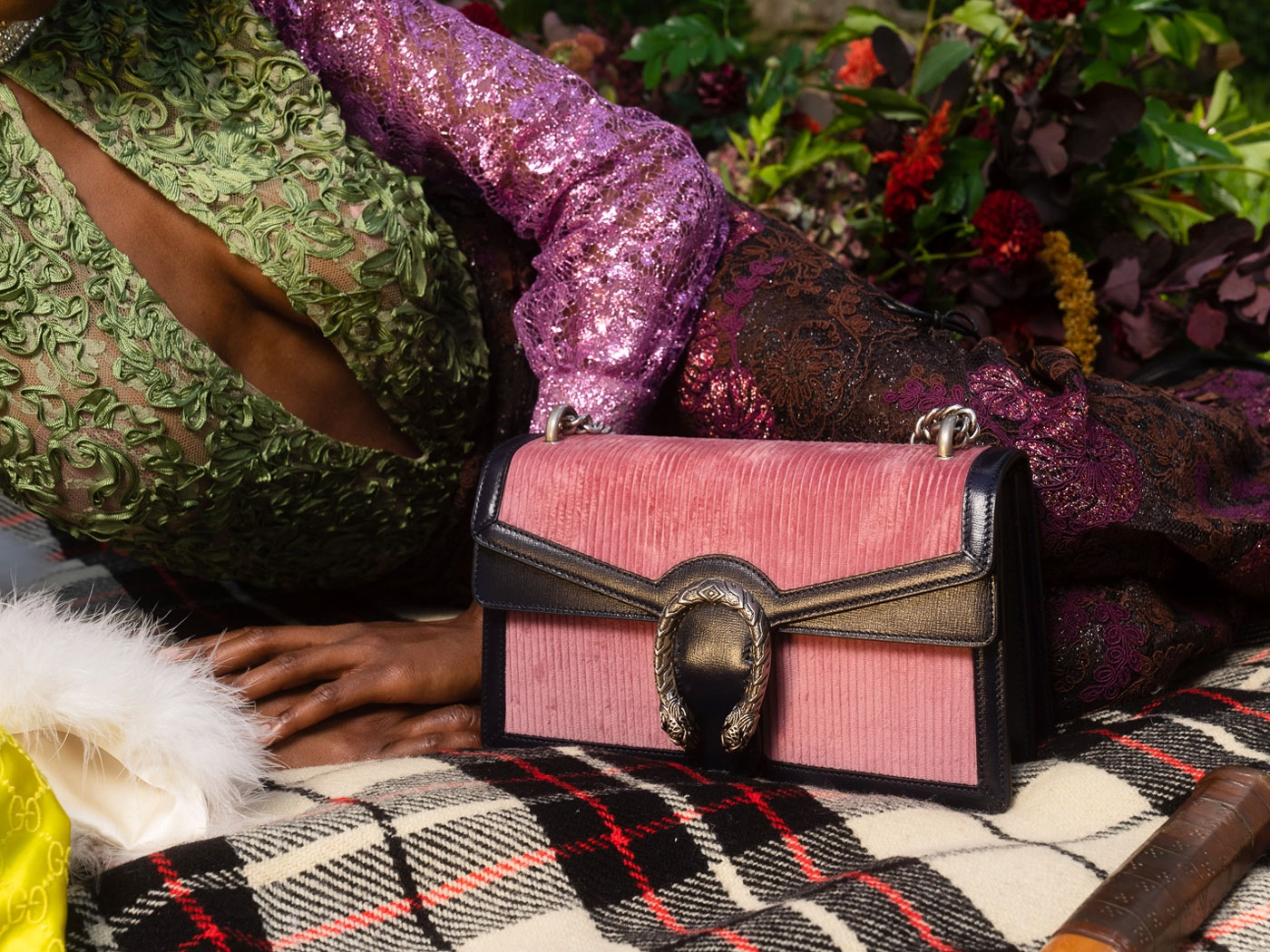 From Gucci Cruise 2018, new GG Marmont top handle bags feature a