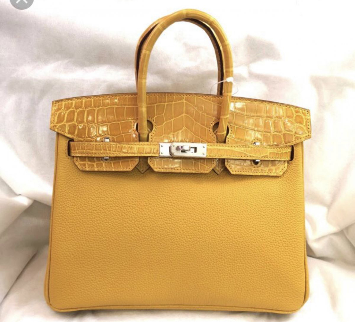 Hermes Birkin 25 Craie and Jaune Ambre Togo