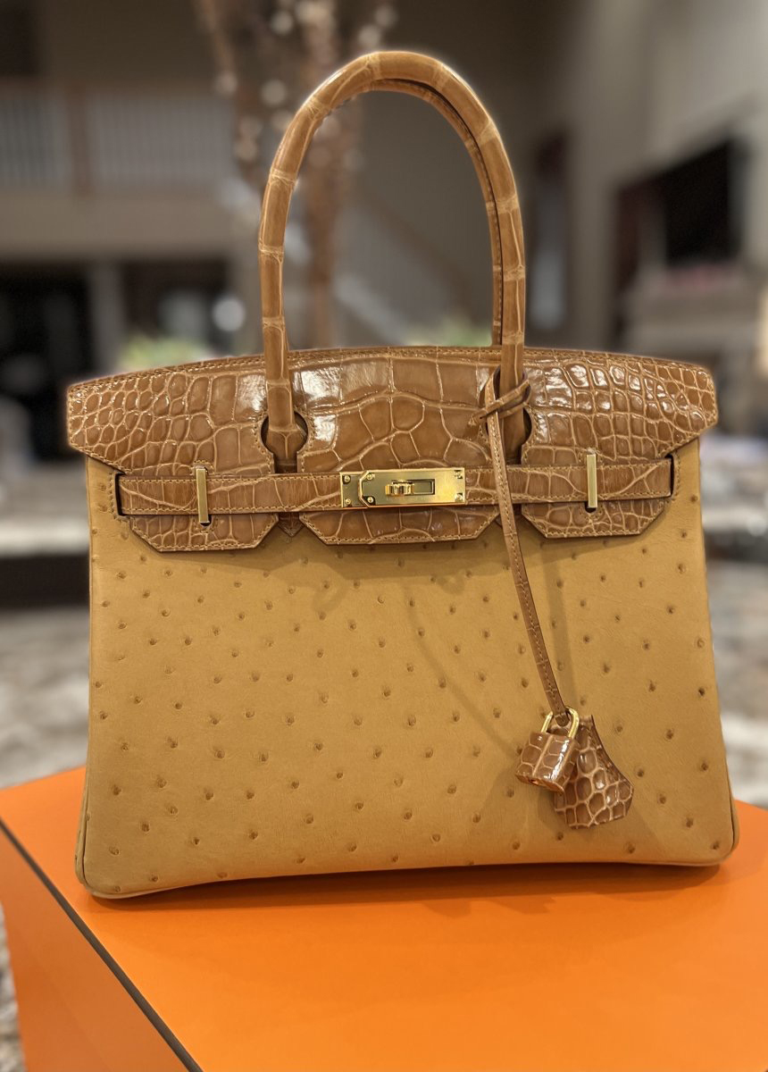 Hermes 30cm Birkin in Brown Ostrich Leather GHW Auction