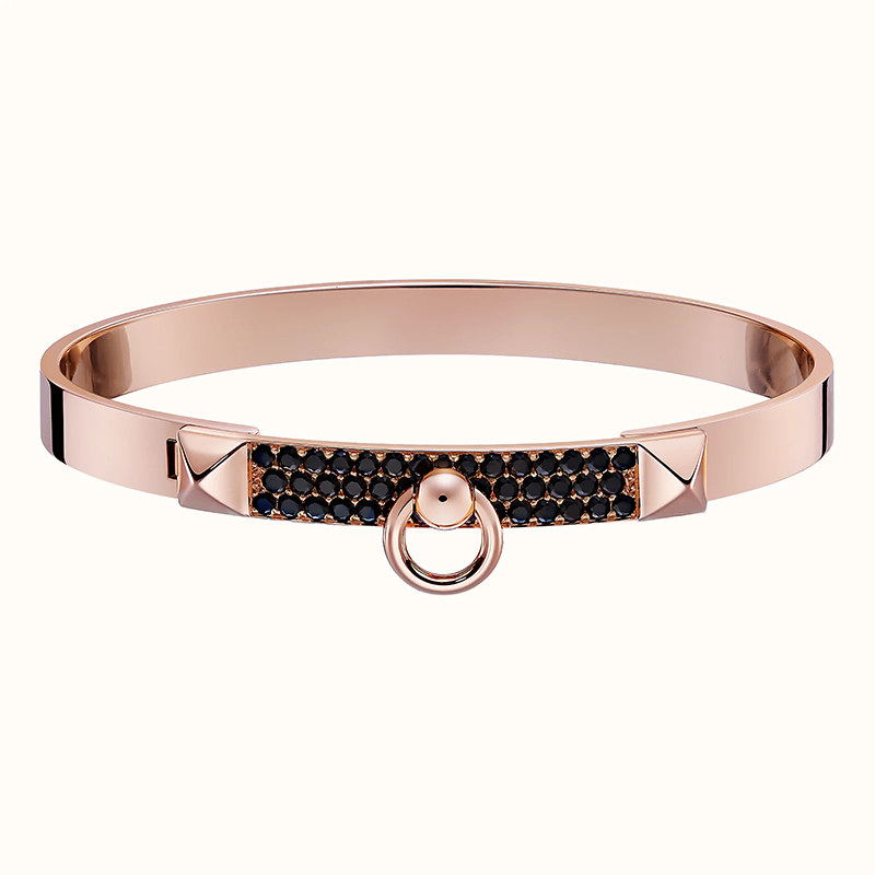 Collier de Chien Bracelet in Rose Gold with Black Spinel, $11,700. Photo via Hermes.com