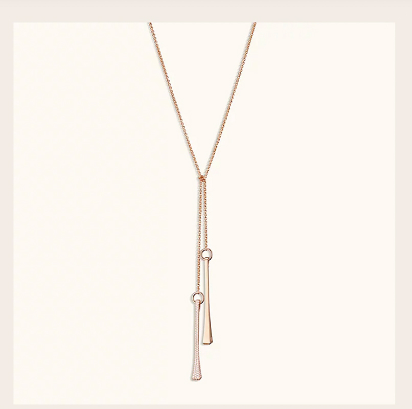 Clou de Forge Lariat Necklace in Rose Gold with Diamonds (length 31.37”, 262 diamonds, total carat weight 1.4 ct), approximately $21,000. Photo via Hermes.com
