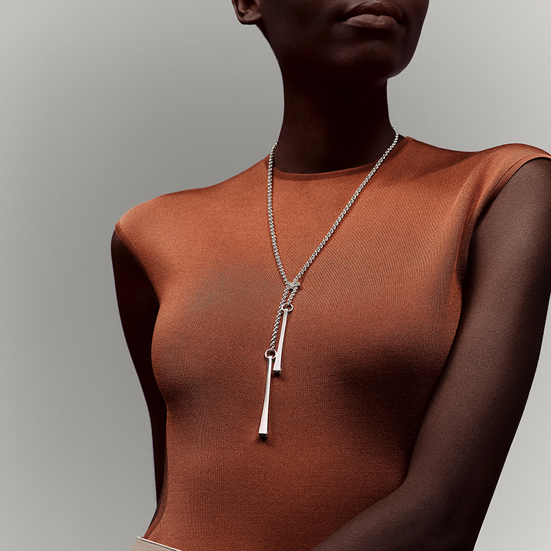 Clou de Forge Lariat Necklace in Sterling Silver. Photo via Hermes.com