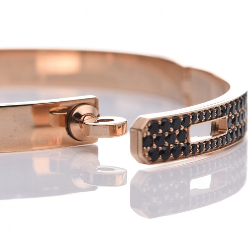Kelly Bracelet in Rose Gold with Black Spinel (87 Black Spinel gemstones, total carat weight.82 ct), $9000. Photo via Fashionphile.