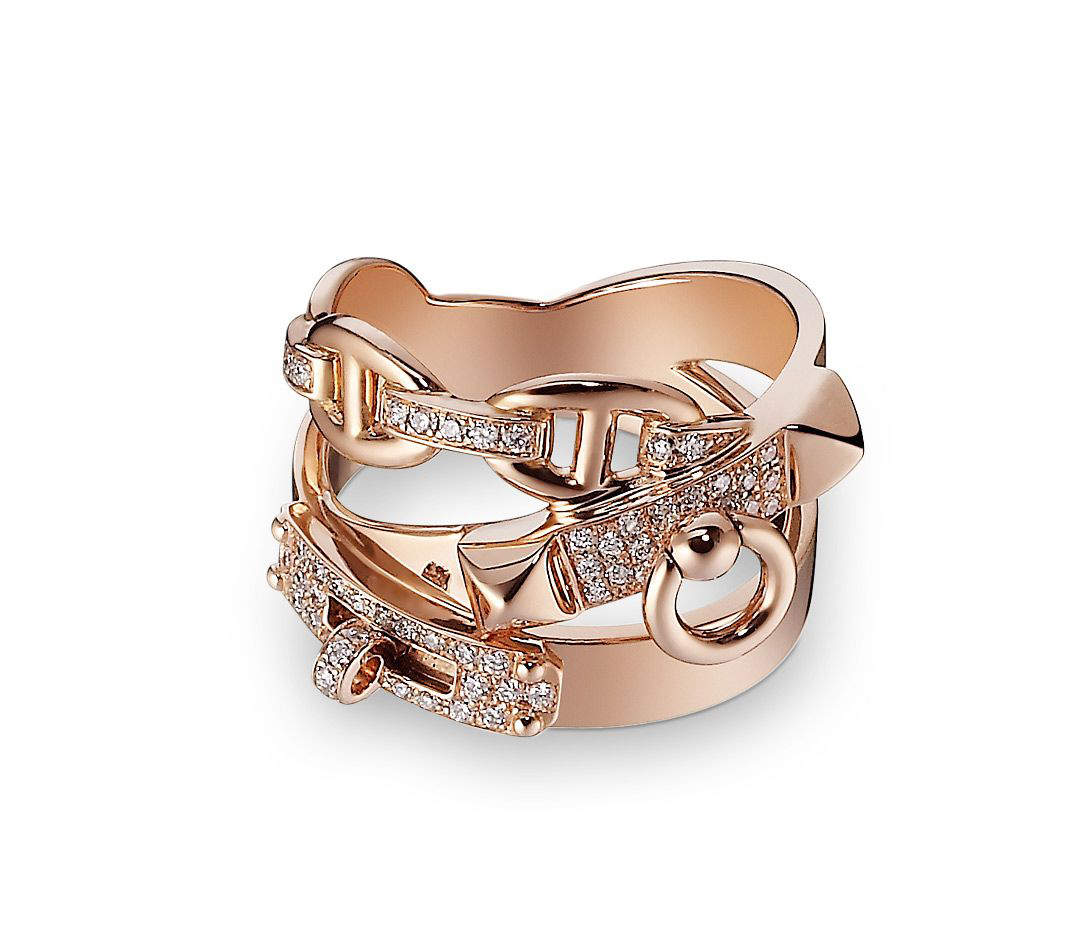 Alchimie Ring in Rose Gold with Diamonds. Photo via Hermes.com