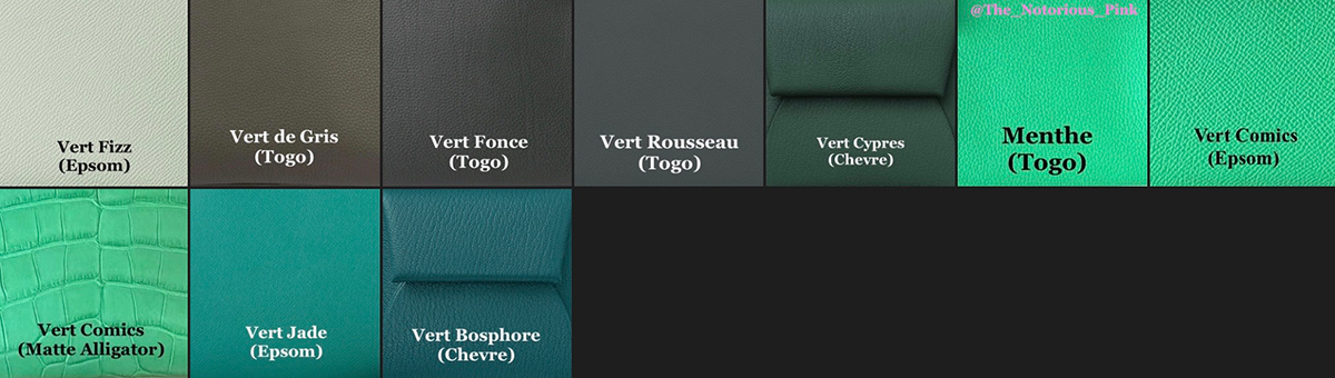 Various shades of Green for Spring Summer 2023. Various shades of Green for Spring Summer 2023.