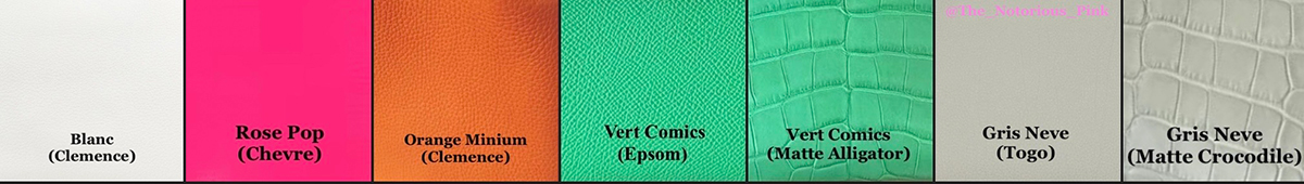 The new leather colors for Spring Summer 2023 include: Vert Comics, Gris Neve and Orange Minium. Rumors of Rose Pop have finally proven fruitful as bags are arriving. There is also a color called New White. The new leather colors for Spring Summer 2023 include: Vert Comics, Gris Neve, and Orange Minium. Rumors of Rose Pop have finally proven fruitful as bags are arriving. There is also a color called New White.