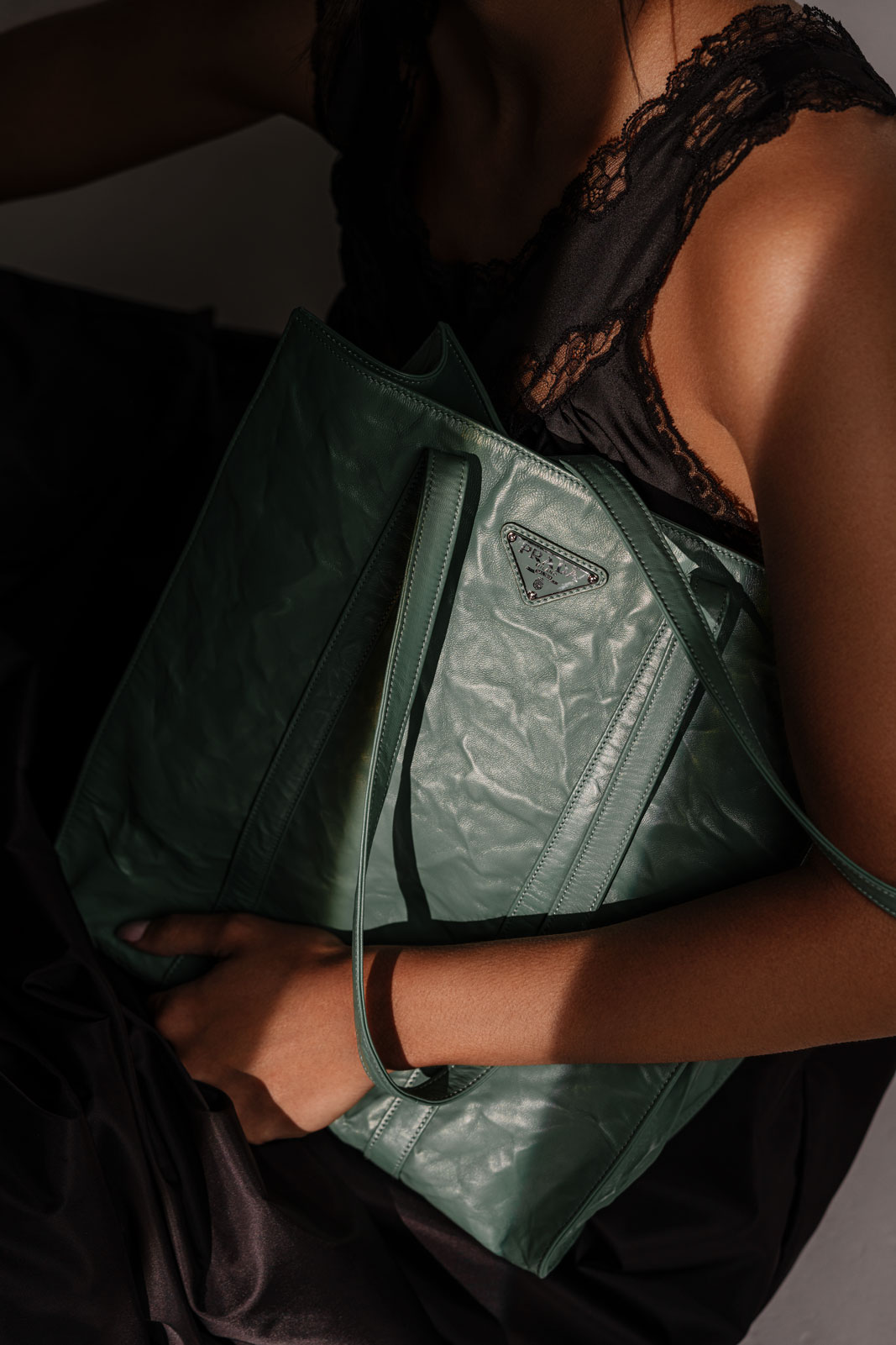 Prada Green Mini Nylon Shoulder Bag – Treasures of NYC