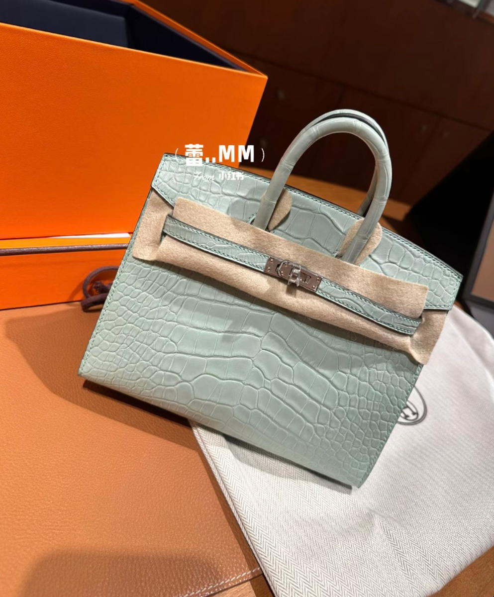 Birkin 25 Matte Alligator Vert d'Eau