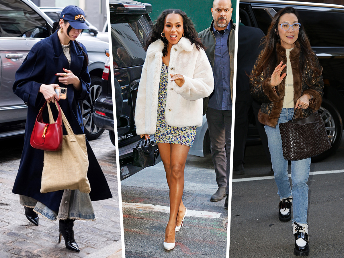 Stars Carry Bottega Veneta Miu Miu and More Bolsito de mano Bottega Veneta Pouch en cuero intrecciato blanco plaster ParallaxShops