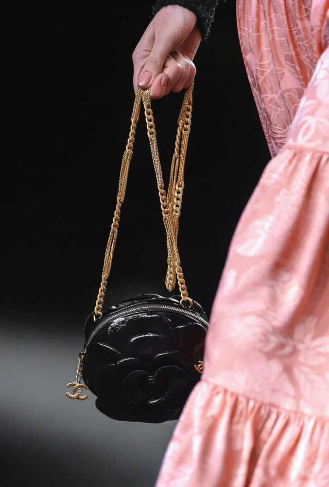 Chanel Camellia Runway Bag Black Satin