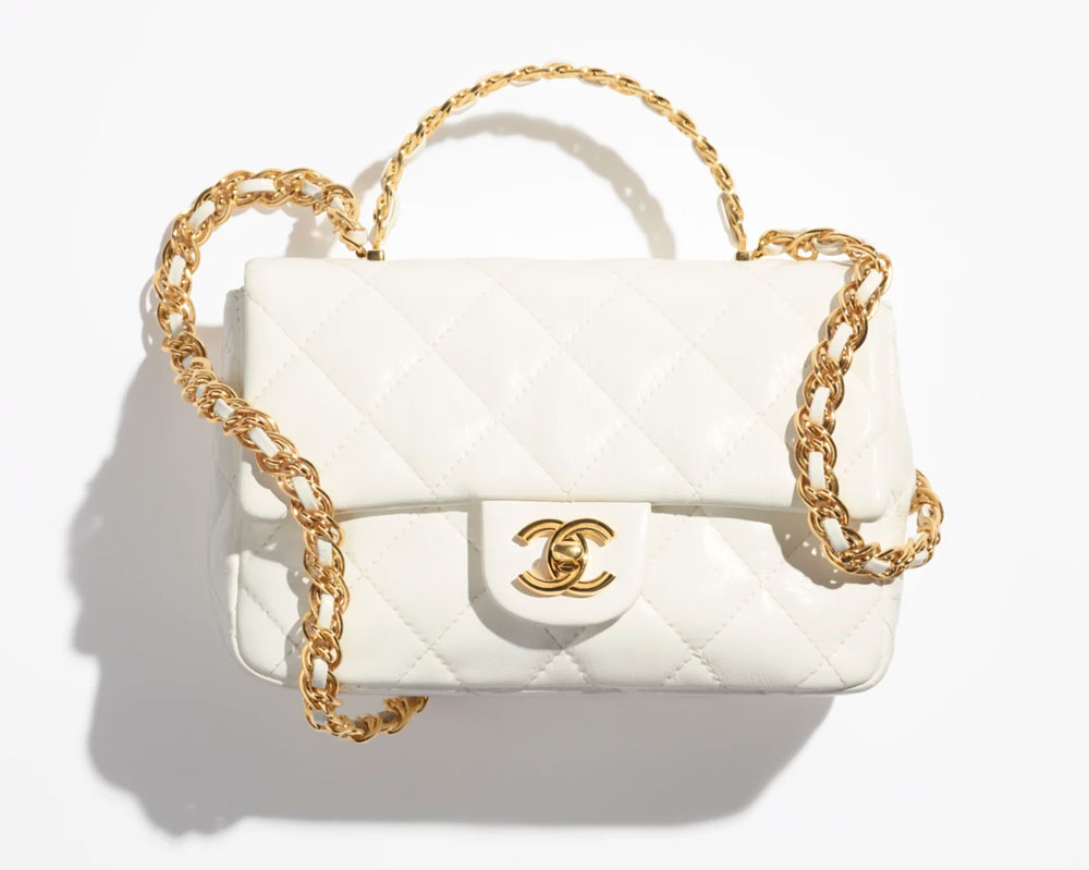 Harga chanel small flap sales bag with top handle